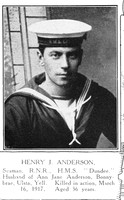 Anderson H J Seaman 4911B HMS Dundee RNR Shetlands Roll Of Honour