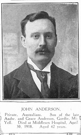 Anderson J Pte Australian Infantry Shetlands Roll Of Honour