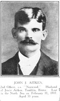 Aitken J 2nd Officer SS Norwood Mercantile Marine Shetlands Roll Of Honour