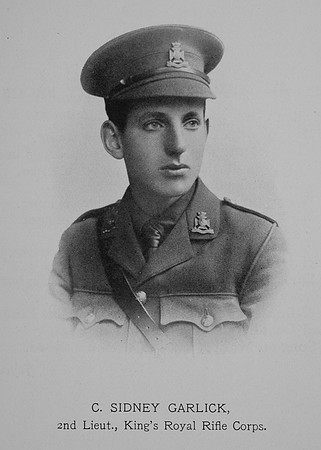Garlick C S 2nd Lt 20th Kings Royal Rifle Corps