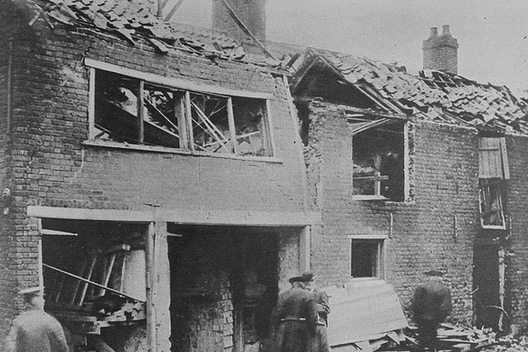 Bomb Damage Following Zeppelin Raids In London During WW1