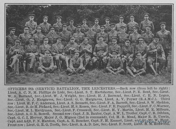 Leicestershire Regiment Officers 9th Btn The War Illustrated Vol 8