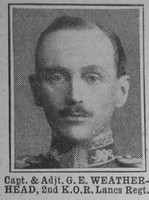 Weatherhead G E Capt & Adjt 2nd Kings Own The War Illustrated 29th May 1915