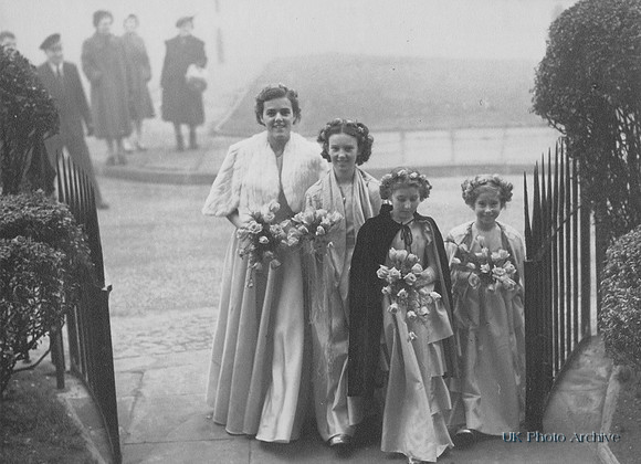 Bridesmaids At A 1950s Wedding