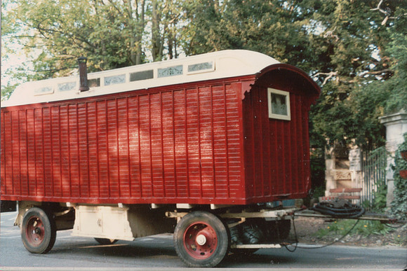A Shepherds Hut Being Pulled By A Steam Traction Engine 1990s