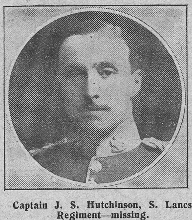 Hutchinson J S Captain South Lancs Regiment The Graphic 7th Sep 1914