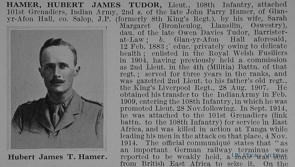 Hamer H J T Lt Indian Army Obit Part 1