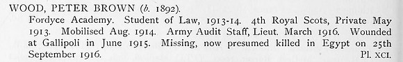 Wood P B Lt 4th Royal Scots Obit