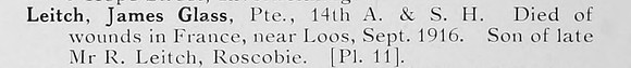 Leitch J G Pte 14th Argyll And Sutherland Highlanders Photo Available Plate 11