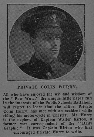 Hurry C Pte 21st Royal Fusiliers The Graphic 13th July 1915