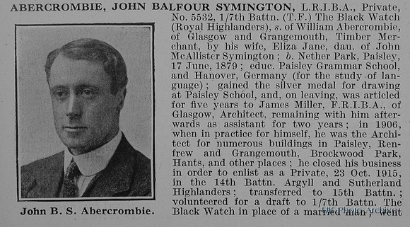 Abercrombie J B S Pte 5532 7th Black Watch Obit Part 1