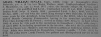 Adair W F Captain Indian Army Obit