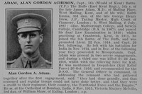 Adam A G A Captain 5th East Kent Regiment Obit