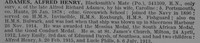 Adames A H Blacksmiths Mate 341309 HMS Bulwark Royal Navy Obit