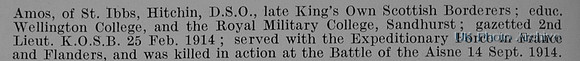 Amos G S 2nd Lt 2nd Kings Own Scottish Borderers Obit Part 2