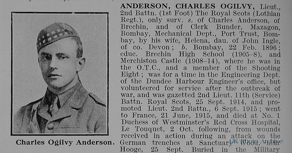 Anderson C O Lt 2nd Royal Scots Obit Part 1