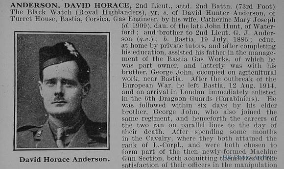 Anderson D H 2nd Lt 2nd Black Watch Obit Part 1