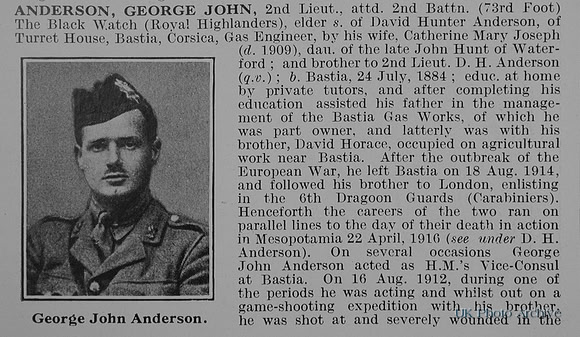 Anderson G J 2nd Lt 2nd Black Watch Obit Part 1