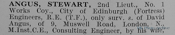 Angus S 2nd Lt Royal Engineers Obit Part 1