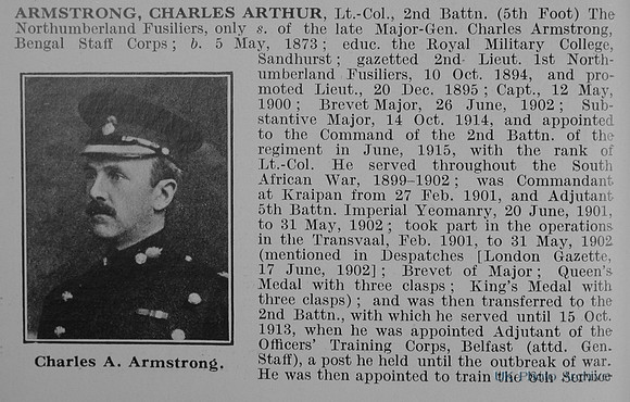 Armstrong C A Lt Col 2nd Northumberland Fusiliers Obit Part 1