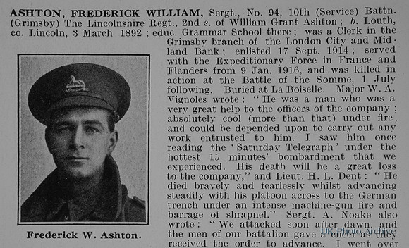Ashton F W Sergt 94 10th Lincolnshire Regiment Obit Part 1