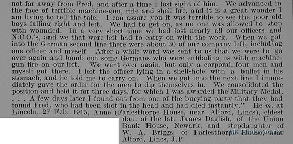Ashton F W Sergt 94 10th Lincolnshire Regiment Obit Part 2