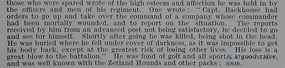 Backhouse H E Captain 2nd Notts And Derby Regiment Obit Part 2