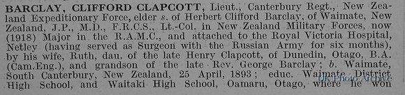 Barclay C C Lt Canterbury Regiment NZEF Obit Part 1