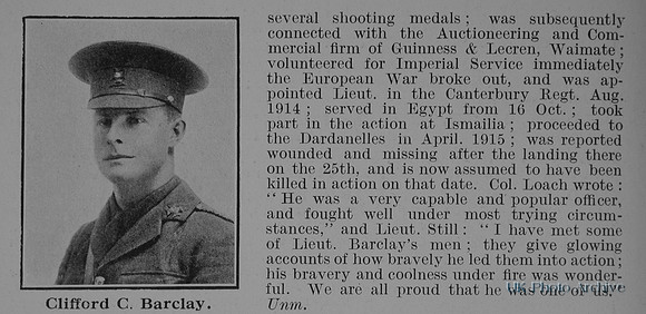 Barclay C C Lt Canterbury Regiment NZEF Obit Part 2
