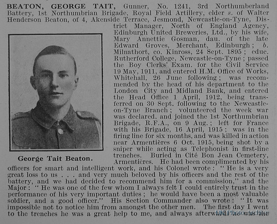 Beaton G T Gnr 1241 Royal Field Artillery Obit Part 1