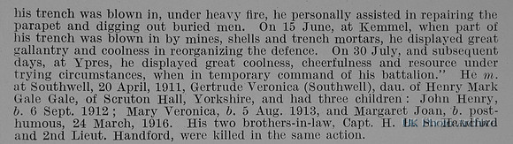 Becher J P Major DSO 8th Notts And Derby Regiment Obit Part 2