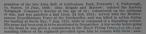 Bell E V 2nd Lt 11th Manchester Regiment Obit Part 2
