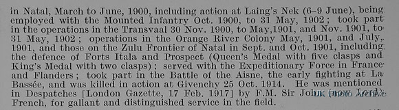 Besley B H Captain 1st Devonshire Regiment Obit Part 2