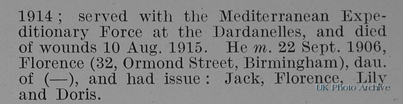 Bevon H S Pte 13760 9th Worcestershire Regiment Obit Part 2