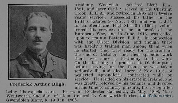 Bligh F A Major Royal Field Artillery Obit Part 2