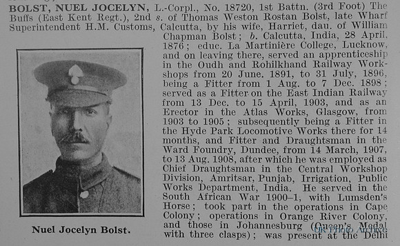 Bolst N J LCpl 18720 1st East Kent Regiment Obit Part 1