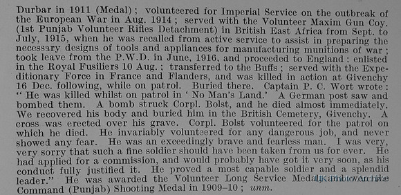 Bolst N J LCpl 18720 1st East Kent Regiment Obit Part 2