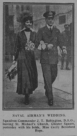 Babington J T Squad Comm DSO Royal Naval Air Service The Graphic 2nd Feb 1916