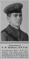 Badham F M Lt Collingworth Btn RNVR The Sphere 1st Jan 1916