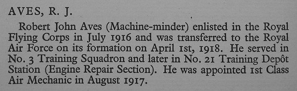 Aves R J !st Class Air Mech Royal Flying Corps War Record Of Cambridge University Press