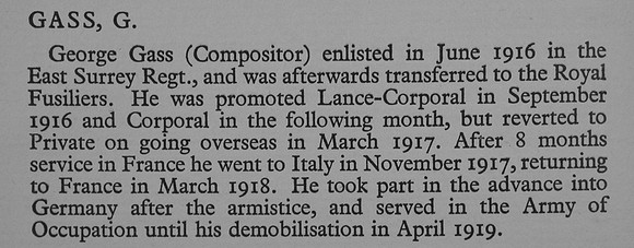 Gass G Cpl Royal Fusilier War Record Of Cambridge University Press 1914-1919