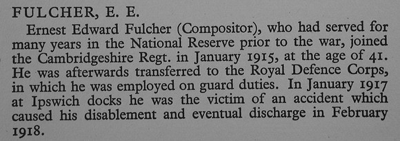 Fulcher E E Pte Royal Defence Corps War Record Of Cambridge University Press 1914-1919