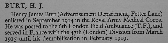 Burt H J Pte Royal Army Medical Cops War Record Of Cambridge University Press 1914-1919