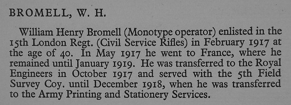 Bromell W H Sapper 311222 Royal Engineers War Record Of Cambridge University Press