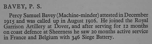 Bavey P S Gnr 111628 Royal Garrison Artillery War Record Of Cambridge University Press