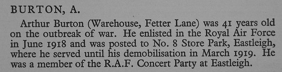 Burton A Pte Royal Air Force War Record Of Cambridge University Press 1914-1919