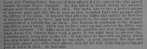 Baker O C Lt Col 1st Royal Irish Rifles Obit Part 2