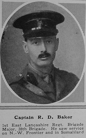 Baker R D Captain 1st East Lancs Regiment The Sphere 2nd Oct 1915