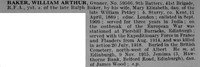 Baker W A Gnr 59566 Royal Field  Artillery Obituary
