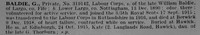 Baldie G Pte 319142 Labour Corps Obit